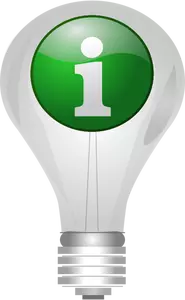 Bombilla de luz con el icono de información