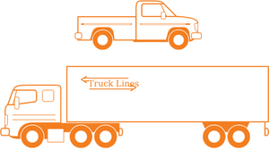 Semi en pick-up trucks vectorillustratie