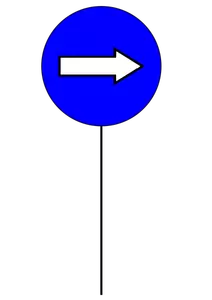 Blue traffic symbol