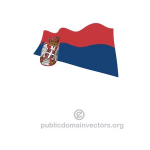 Serbische Flagge winken