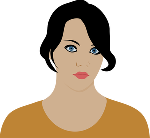 Immagine di donna grave profilo vettoriale
