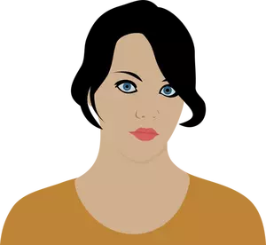 Immagine di donna grave profilo vettoriale