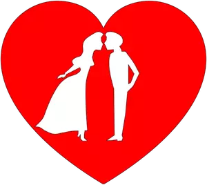 Vector drawing of couple in heart