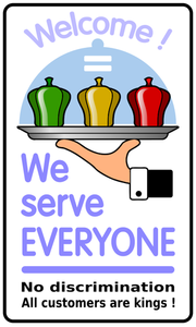 Vecteur d'affiches « Nous servons tout le monde »