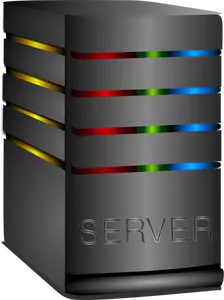 Skinnende datamaskinen server vektor image
