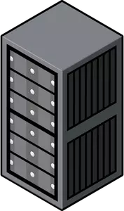 Isometric server cabinet vector graphics