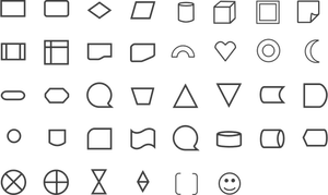 Conjunto de formas e ícones