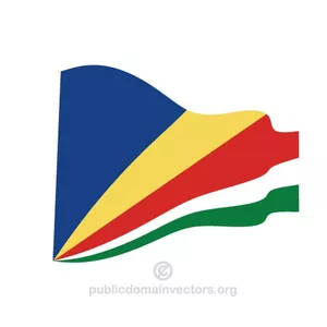 Agitant le drapeau des Seychelles