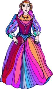 Princess in colorful dress