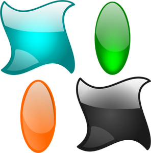 Immagine vettoriale selezione di forme ovali e romboide