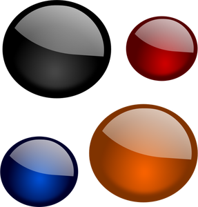 Image vectorielle d'ensemble de quatre boules de couleur