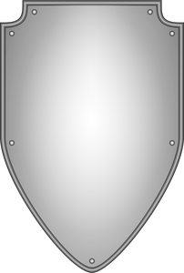 Dibujo del escudo en blanco plata vectorial