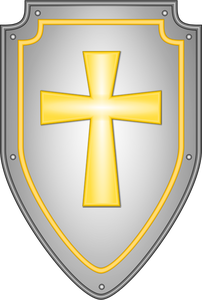 Glanzende religieuze kruis schild vector afbeelding