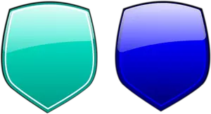 Vihreä ja sininen suojien vektorikuva