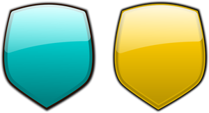 Blaue und gelbe Schilde Vektor-Bild