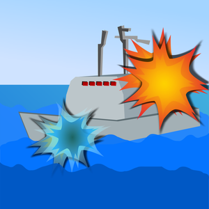 Morze statek bitwy grafika wektorowa