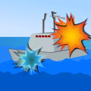 Barco mar batalla Vector de la imagen