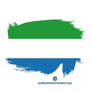 Flag of Sierra Leone painted on the wall