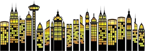 Vector image of high rise landmarks