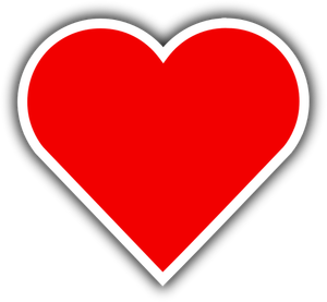 Vector de dibujo de icono del corazón con sombra