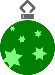 Green stars on Christmas ball