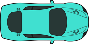 Dibujo vectorial de coche de carreras azul turquesa