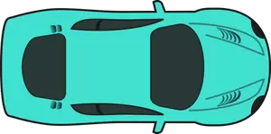 Dessin vectoriel de voiture course turquoise