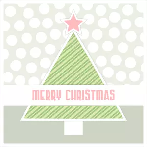 Roten und grünen Weihnachtsbaum Grußkarte Vektor-ClipArt