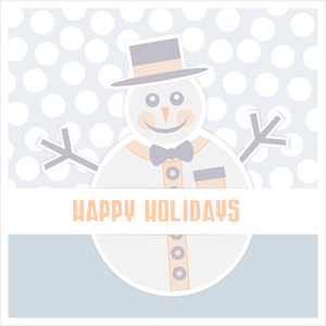Lumiukko Happy Holidays onnittelukortti vektori kuva