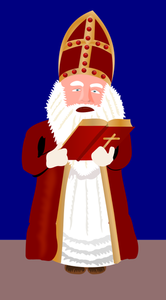 Sinterklaas lectura de imagen vectorial Biblia