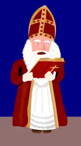 Sinterklaas lezen van de Bijbel vector afbeelding