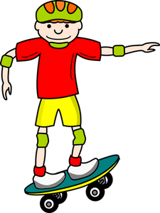 Vectorul de copil skateboard