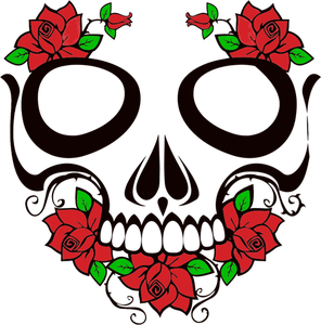 Skull and roses