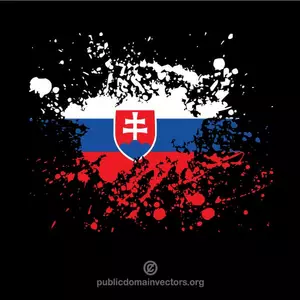 Bandera de Eslovaquia dentro de salpicaduras de tinta
