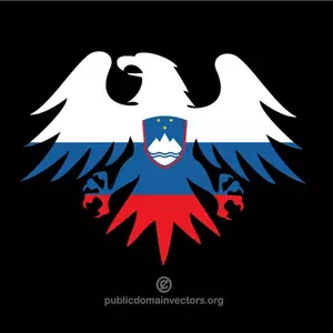 Emblème avec le drapeau de la Slovénie