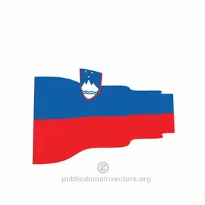 Bendera Slovenia bergelombang vektor