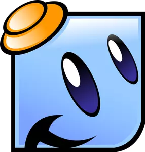 Happy blå emoji