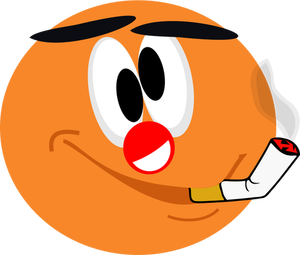 Vector illustration of orange smiley emoticon