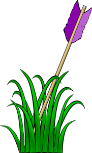 Pfeil in die Gras-Vektor-illustration