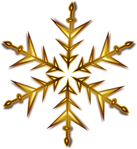 Ilustración vectorial de snowflake oro