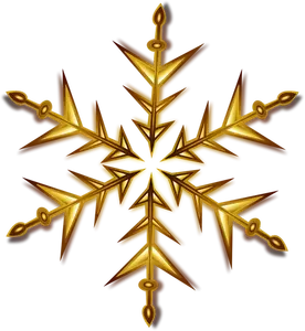 Illustrazione vettoriale di fiocco di neve d'oro
