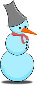 Illustration vectorielle de bonhomme de neige dessin animé avec une ombre