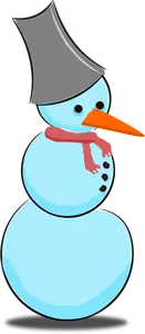 Vectorillustratie van cartoon sneeuwpop met schaduw