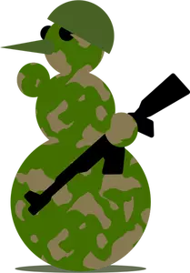 Grafica vettoriale di soldato pupazzo di neve