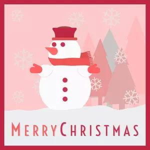 Snowman greeting card vector illustration