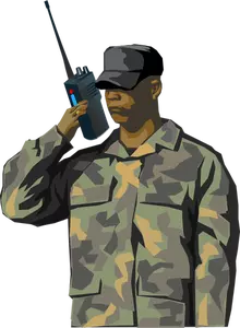جندي مع صورة ناقلات راديو لاسلكي- توكي