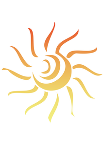 Illustration vectorielle du soleil pendant la journée tourbillonnante