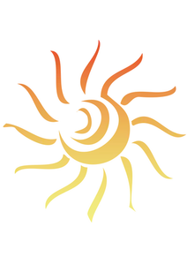 Vectorillustratie van wervelende overdag zon