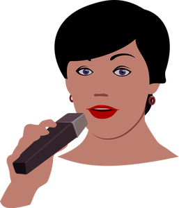 Ilustração vetorial de mulher com microfone