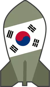 Dessin d'une hypothétique bombe nucléaire sud-coréen vectoriel